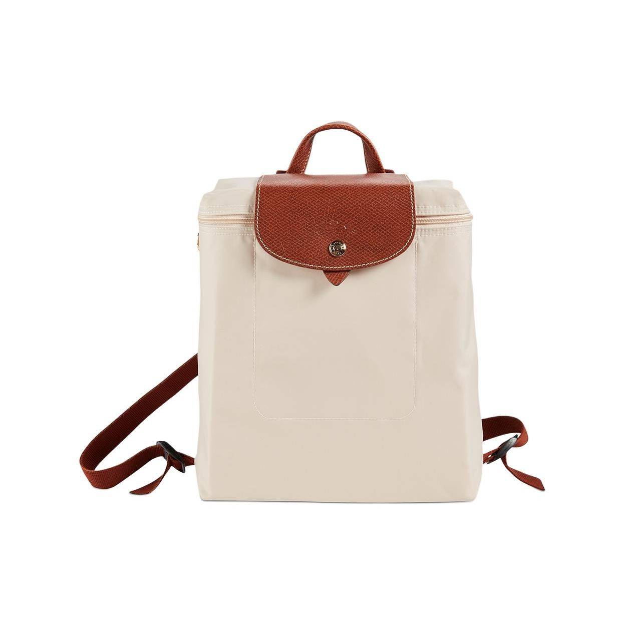 Longchamp Le Pliage Original 26 Knappar Blixtlås Stängning Nylon Ryggsäck Damryggsäck Beige 1699089P71
