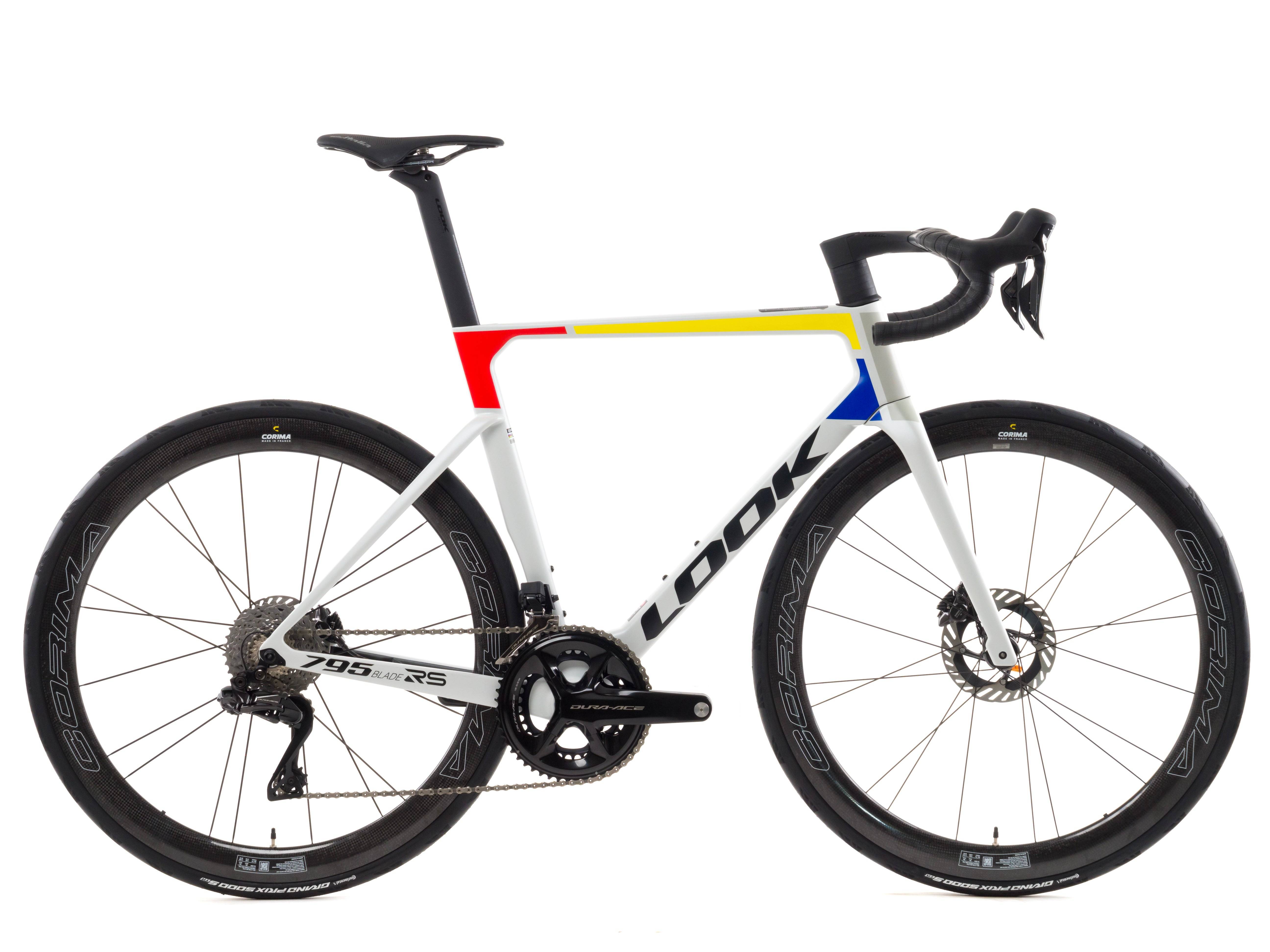 Look 795 Blade RS 2025 - Shimano Dura-Ace Di2 2x12sp Power Meter - Corima 47mm WS EVO Tubeless - 002 / s / iconic platinum white (s)