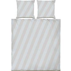 Mette Ditmer Diagonal bed set Light Grey , Sand Str 200x220, 2x60x63 CM - Sengetøj Bomuld hos Magasin