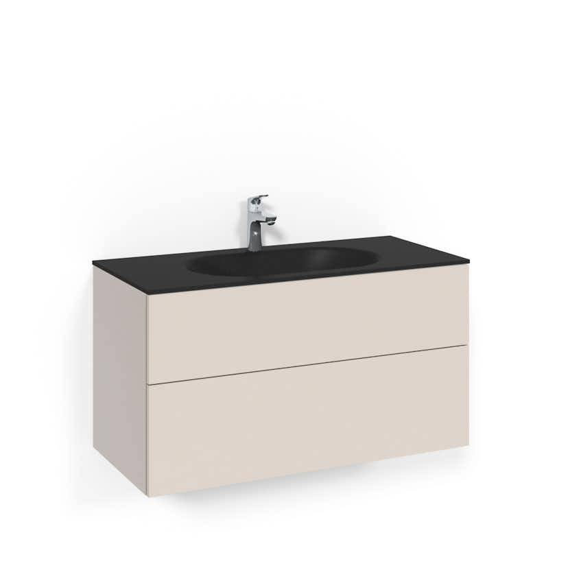 Tvättställsskåp Macro Design Crown Plain Med Glastvättställ