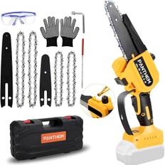 Mini motorsåg sladdlös 8 tum 6 tum kompatibel med Dewalt 18 V 20 V batteri, borstlös auto oljer, bärbar handhållen liten elektrisk motorsåg med kedja för träskärning (inget batteri) (inget batteri)