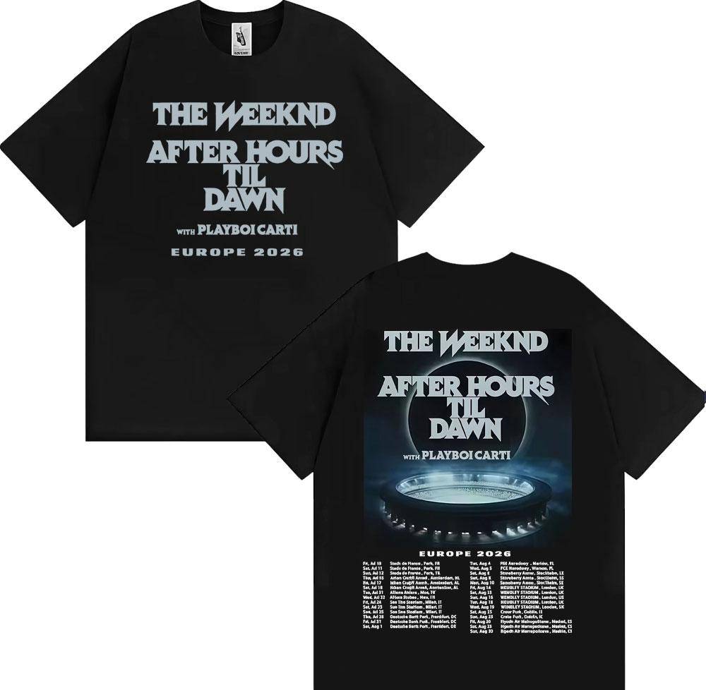 The Weeknd After Hours Til Dawn Europa 2026 T-shirts Herr Dam Mode Hip Hop Stil T-shirt Vintage Casual Kortärmad T-shir... cm flerfärgad