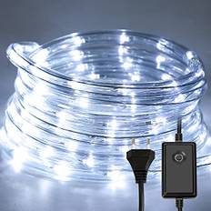 Ikodm 40 m ljusslinga, rör 960 LED 8 lägen, LED-ljusrör julljusslinga för trädgård, terrass, träd, uteplats, sovrum (vit)