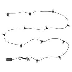 UTSUND LED ljusslinga med 12 ljuskällor, utomhus/batteridriven svart