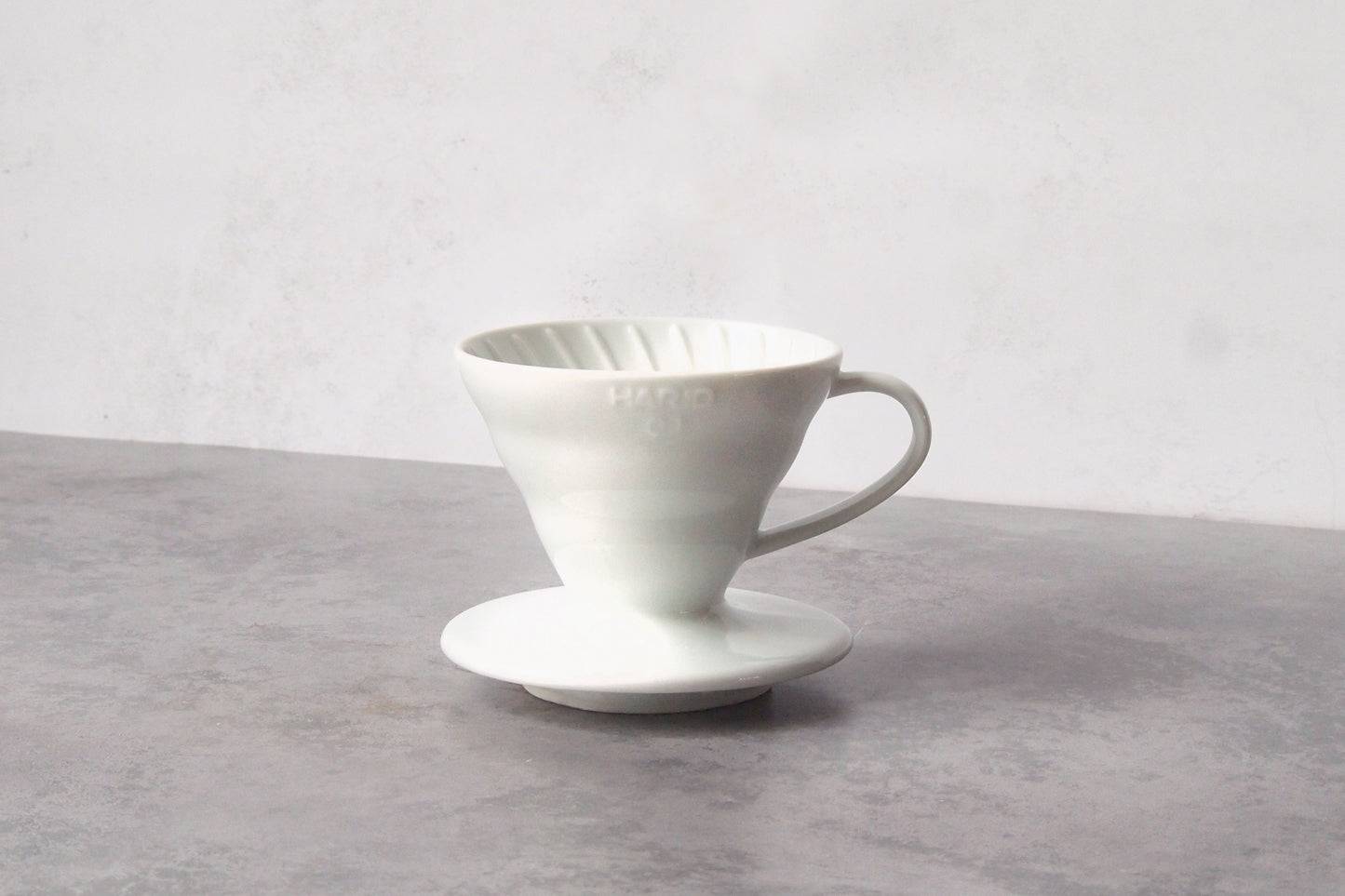 White Ceramic V60 Coffee Dripper (Size 1) - Default Title