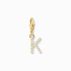 Thomas Sabo "Charm-hängsmycke bokstaven K med vita stenar" - Berlock