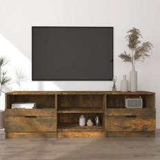 Tv-bänk rökfärgad ek 150×33,5×45 cm konstruerat trä