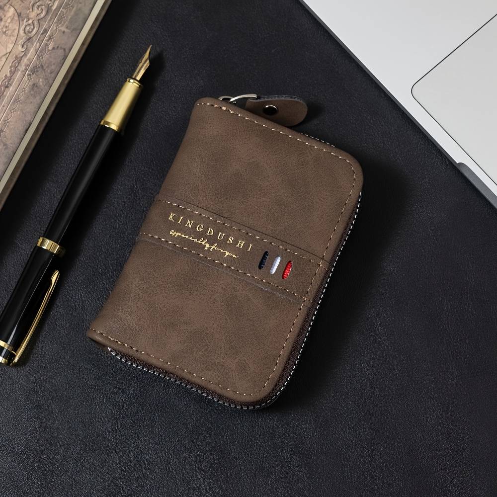 Men's Retro Frosted Credit Card Coin Purse, Men's Fashion Casual Small-capacity Multi-card Slot Id Card Accordion Card Holder, Best Men's Gift, High-end Fabric Wallet Card Holder