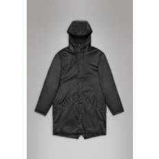 Rains Long Jacket - Black Grain (XL)