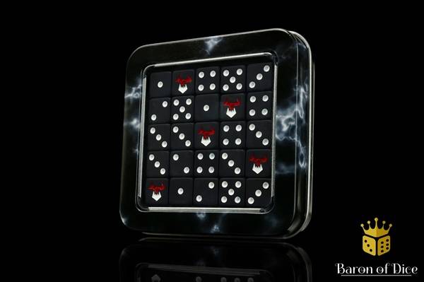 Dice - TerningesÃ¦t - 25 terninger - Baron of Dice: D6 (6-Sidet) - Black Orcs (Square Corners)