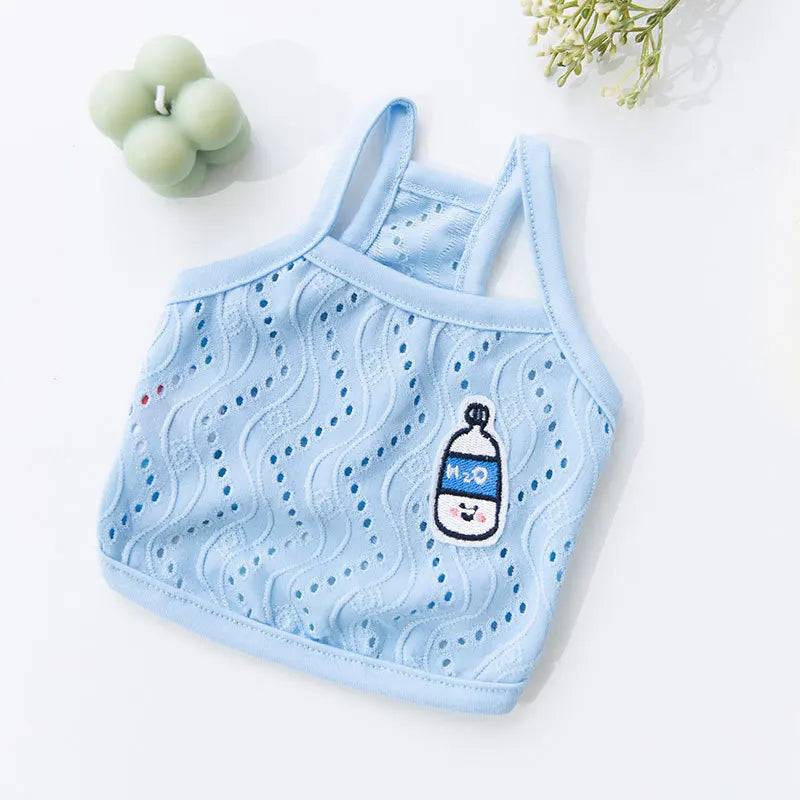 Solid Cotton Dog Vest - Breathable Summer Clothing for Small Dogs - Blue / XXL (XXL)