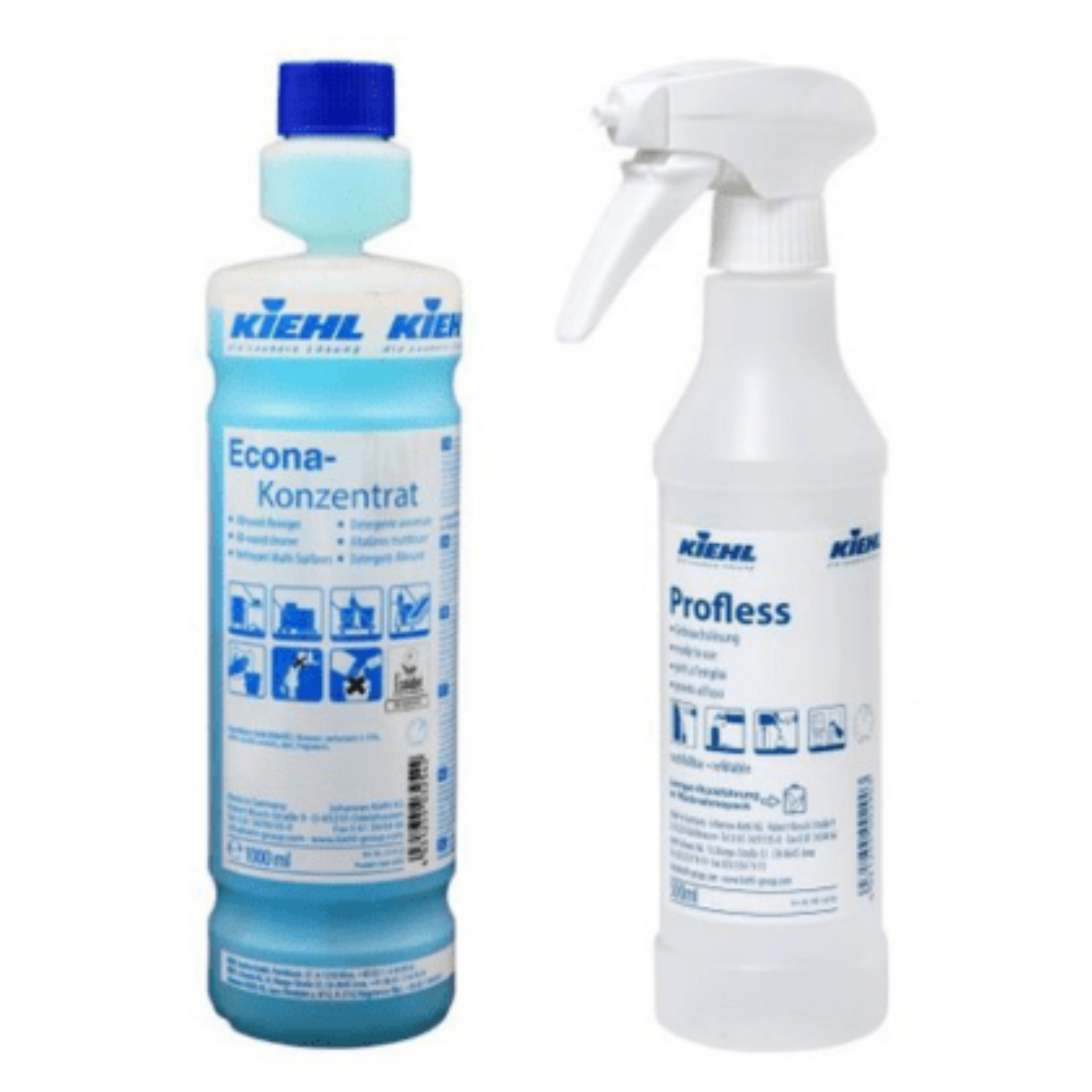 Kiehl Econa Universalrengøring + Spray - Komplet miljøvenlig rengøringspakke til daglig rengøring af gulve og overflader