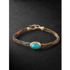 OLE LYNGGAARD COPENHAGEN - Life Gold, Turquoise and Cord Bracelet - Men - Multi - 18