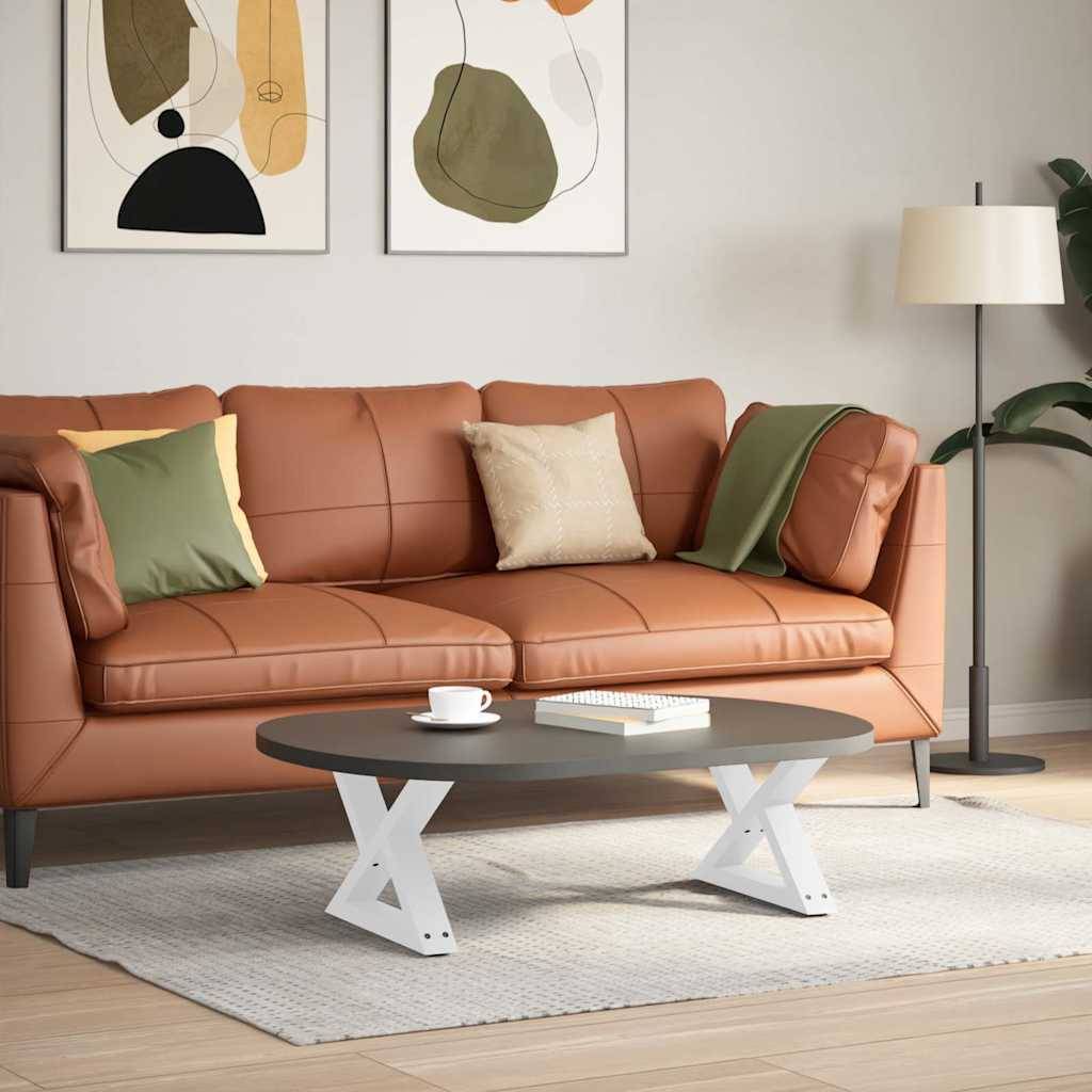 vidaXL sofabordsben 2 stk. hvid 50x(30-31,3) cm stål