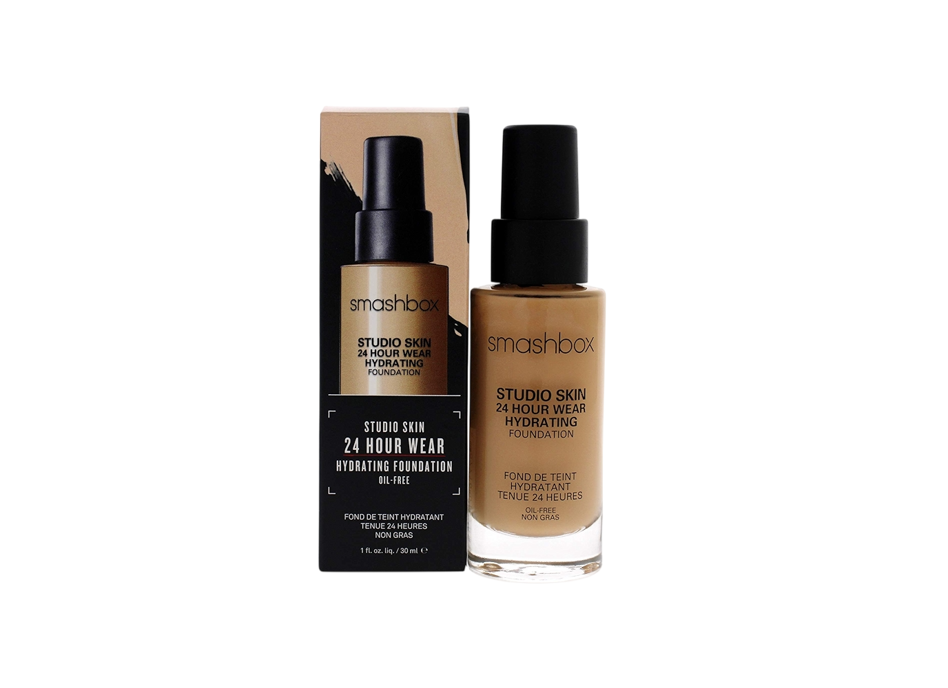 Smashbox Studio Skin 24-timmars flytande foundation med full täckning 2.1 Light Warm & Peachy 30 ml Tester
