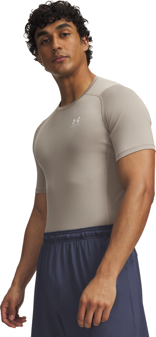 Under Armour Men's UA HG Armour Comp Short Sleeve Timberwolf Taupe, XL