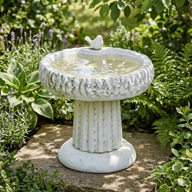 Fuglebad i marmor Ø: 41 cm Lahema Marmor Kunst.
