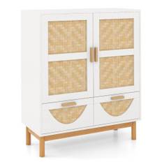 Sideboard bufféskåp med 2 luckor & 2 lådor & justerbar hylla köksskåp