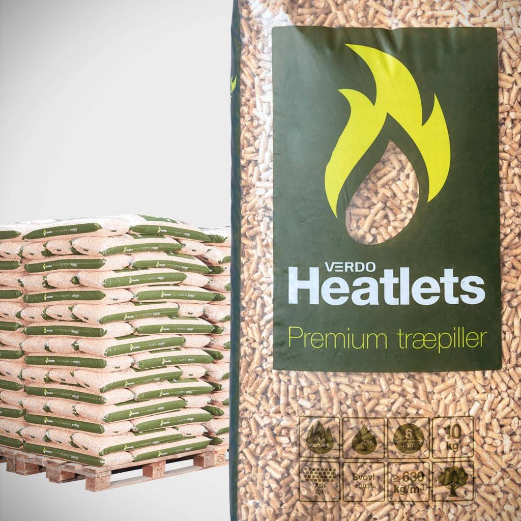 Heatlets Premium træpiller 6mm 900 kg 10kg sække