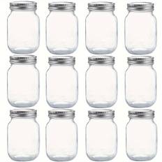 TEMU 6/12pcs, 16oz Glass Mason Jars, Glass Storage Jars, Sauce Jars With Regular Sealed Lids, Suitable For Jam, Salad Jam, Honey, Shower/wedding Gifts, Kitchen Gadgets, Cheap Items Kitchen Accessories