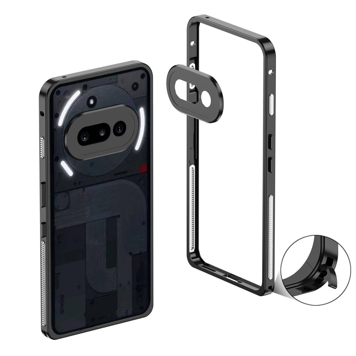 Metallram Fodral För Nothing Phone 3A Ultratunt Värmeavledning Delad Cover För Nothing Phone 3A Pro Stötsäker Bumper silver