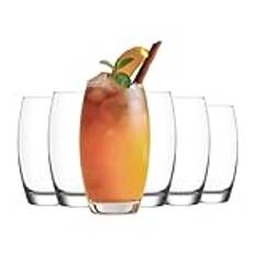 NORDIC SCHILLER Highball-Glas Set - 6 Stycken, 510 ml Cocktail- och Longdrinkglas, Vattenglas, Gin-Juice Dricksglas Med Glasvaror-Mugg
