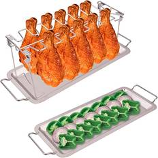 TEMU 1pc Grill Rack, Leg Rack, Stainless Steel Foldable Bbq Rack, Portable Grill Holder For Outdoor Kitchen Accessories