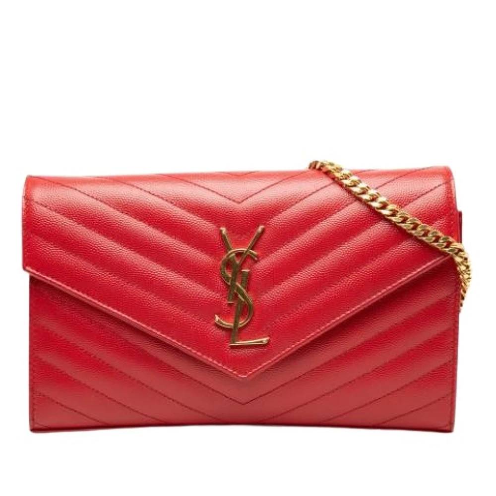 Yves Saint Laurent Vintage Pre-owned Skuldertaske - Vintage - Dame - Rød - ONE SIZE - Uld