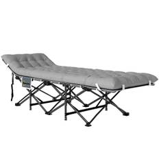 Feltseng sammenklappelig campingseng med madraspude sidelomme 190 x 65 x 37 cm camping liggestol til voksne gæsteseng op til 150
