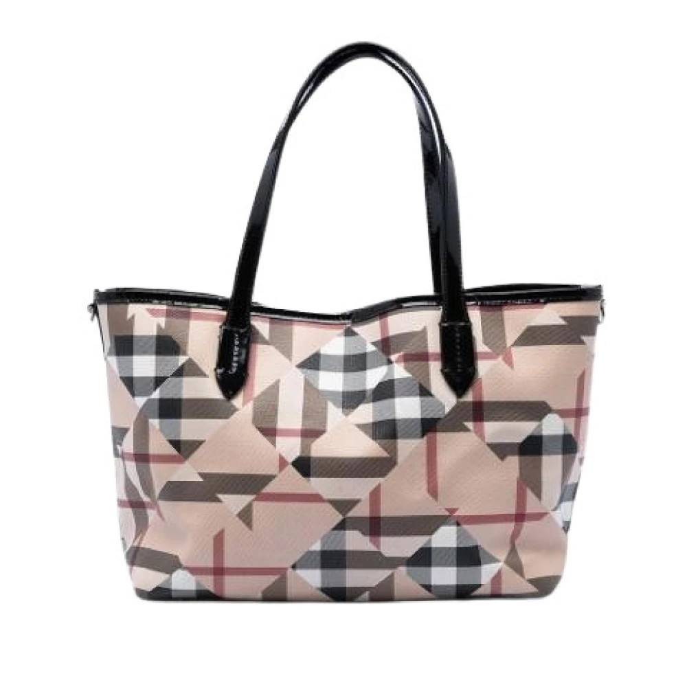 Burberry Vintage Pre-owned Canvas Satchel - Vintage - Dame - Beige - ONE SIZE - Læder