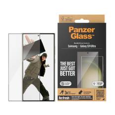 Samsung Galaxy S24 Ultra PanzerGlass Ultra Wide Fit Re:fresh Skærmbeskyttelse m. EasyAligner - Diamond Strength - Sort Kant