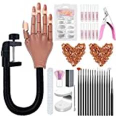 Nail Practice Händer,Återanvändbar DIY Nail Practice Hand Kit | Flexibel falsk övningshand för DIY Display, Nail Display Manicure Supplies Tacery