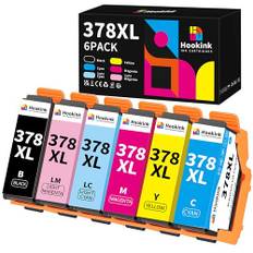 Hookink 6-Pack 378XL Multipack Druckerpatronen Kompatibel für Epson 378XL 378 XL Multipack Patronen für XP 8600 für Expression Photo XP8600 XP8605 XP8500 XP8505 XP8000 XP8005 XP8700