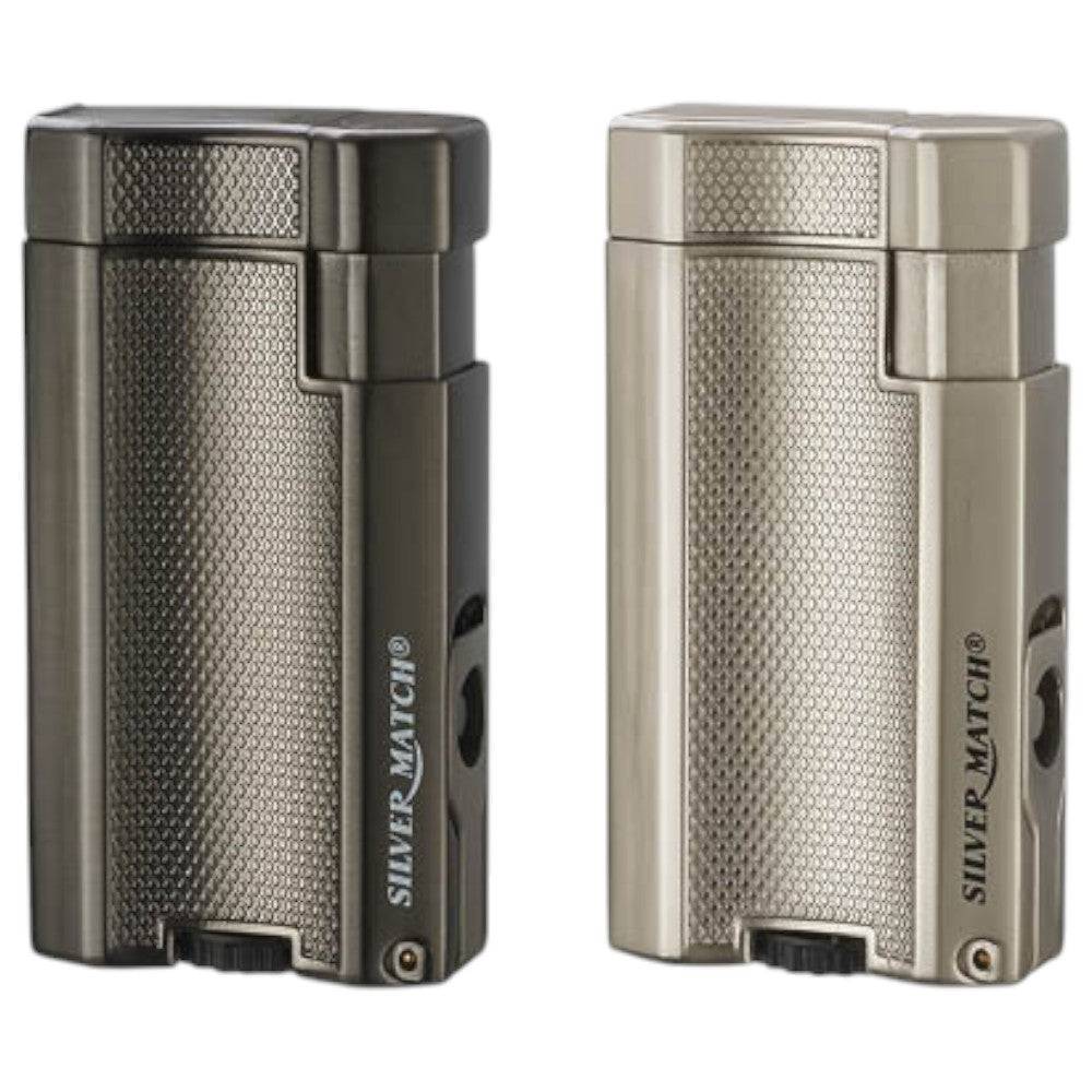 Silver Match Cigar Lighter - Silver Match London - Double Torch & Puncher, Silver