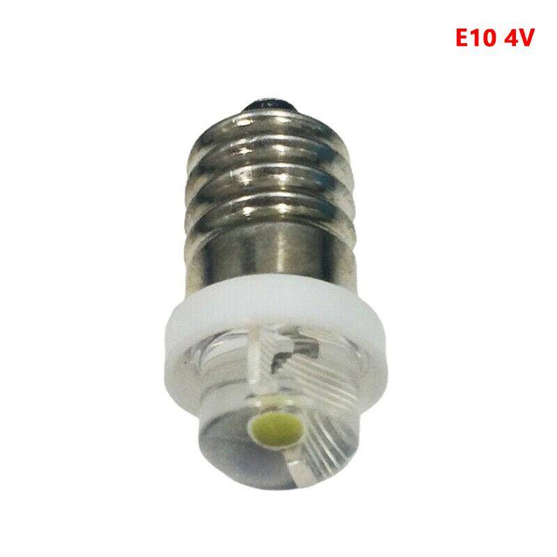3/4.5/6V 0.5W Ficklampslampa 6000K Vit LED E10 Sockel Ersättningslampa För Ficklampa