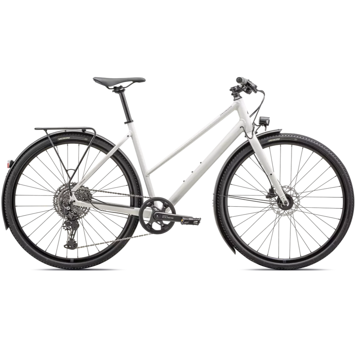 Specialized Sirrus X 3.0 EQ ST Dame Citybike - Gloss Satin Dune White / Dark Navy / Din højde: 152-160cm | Str. S
