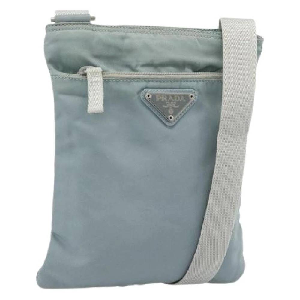 Prada Vintage Pre-owned Vintage Nylon Shoulder Bag - Vintage - Dame - Blå - ONE SIZE - Uld
