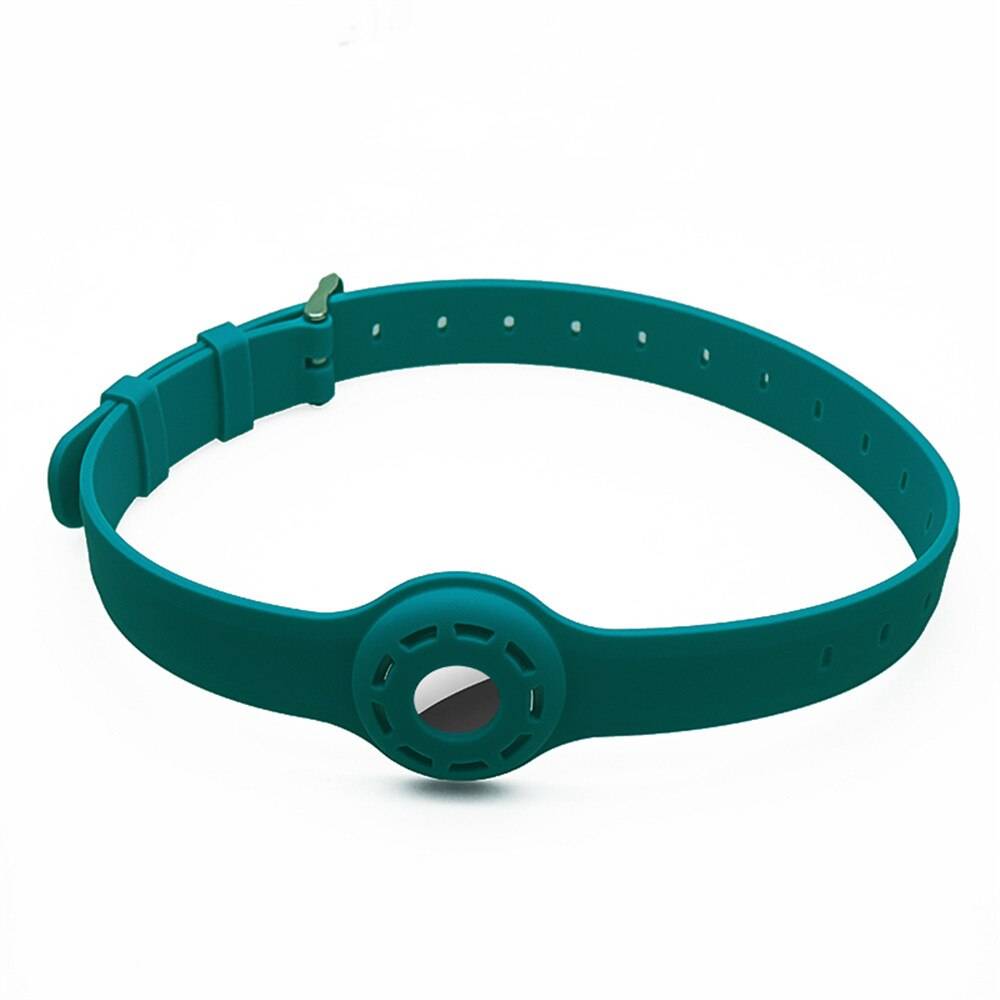 1pc för apple airtag-fodral hund katthalsband gps finder färgglad självlysande skyddande silikonfodral för apple air tag tracker-fodral - Grön 1