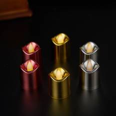 LED lys i plastik - 6 stk. sampak - Ø3,7 x 4,5 cm (Farve: Rød-Sølv-Guld (2 røde, 2 sølv, 2 guld))