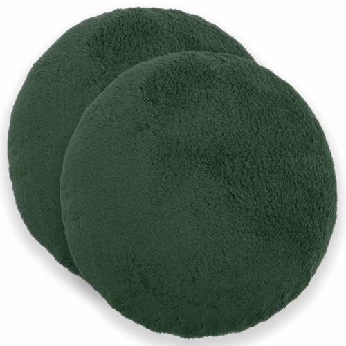 Kuddöverdrag 2 st HEERLEN Mörkgrön Diam. 50 cm Bouclé