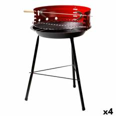 Bärbar Grill Aktive Trä Järn 37,5 x 70 x 38,5 cm (4 antal) Röd