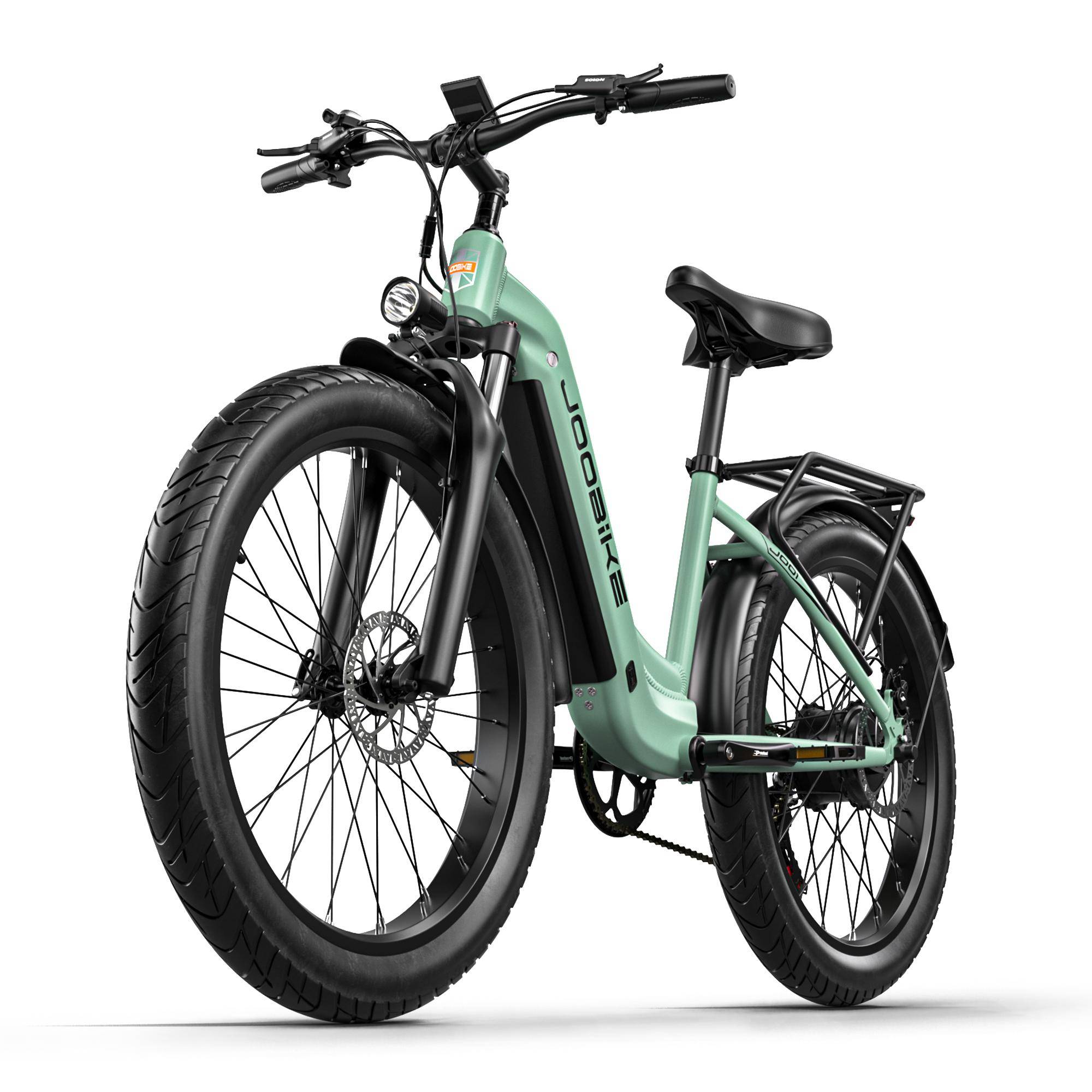 JOOOBIKE JOO1 45KM/H Elcykel 1000W Motor 48V17.5Ah Dold Batteri 26*3.0 Feta Däck Elcykel Hydrauliska Skivbromsar Elcyklar grön