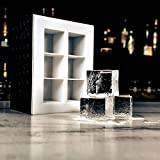 Box med isbitsform för 6 stora, transparenta kuber | Låda med isbitsform för 6 stora, transparenta isbitar | 5 x 5 x 5 cm vardera | kristallklara | smälter långsammare | perfekt för cocktails och whisky