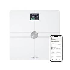 WITHINGS Body Comp — WLAN Smart Waage mit vollständiger Körperanalyse inkl. Fettanteil, Muskelmasse, Knochendichte, Viszeralfett, Digitale Personenwaagen /Körperfettwaage mit Bluetooth