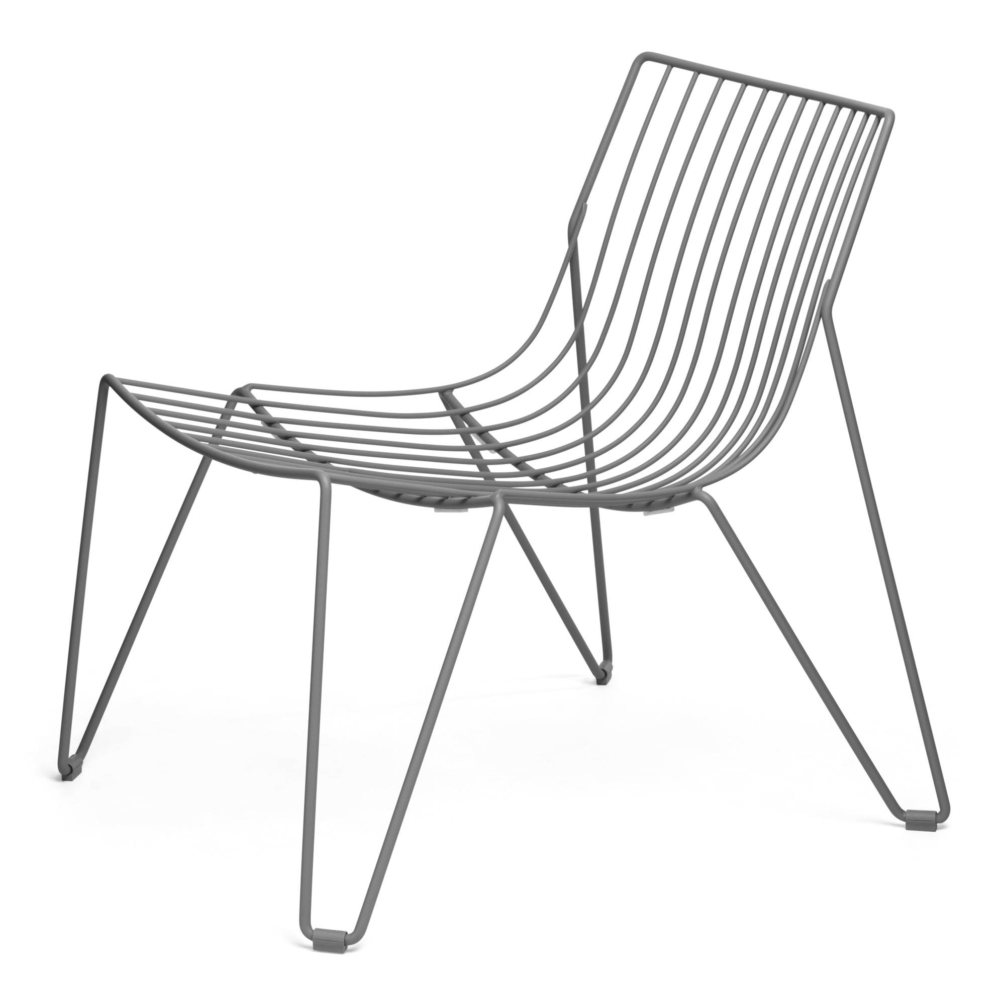 Massproductions - Tio Easy Chair, Stone Grey - Utomhusfåtöljer - Chris Martin - Grå - Metall
