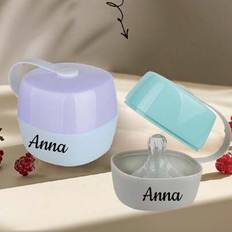 1 st baby anpassningsbar napp förvaringslåda, anpassad personligt namn napp organisering napp förvaringslåda baby present PP plast napp låda Bärbar na - Tvåfärgad modell (rosa,blå,grön,Vit,Purpur)