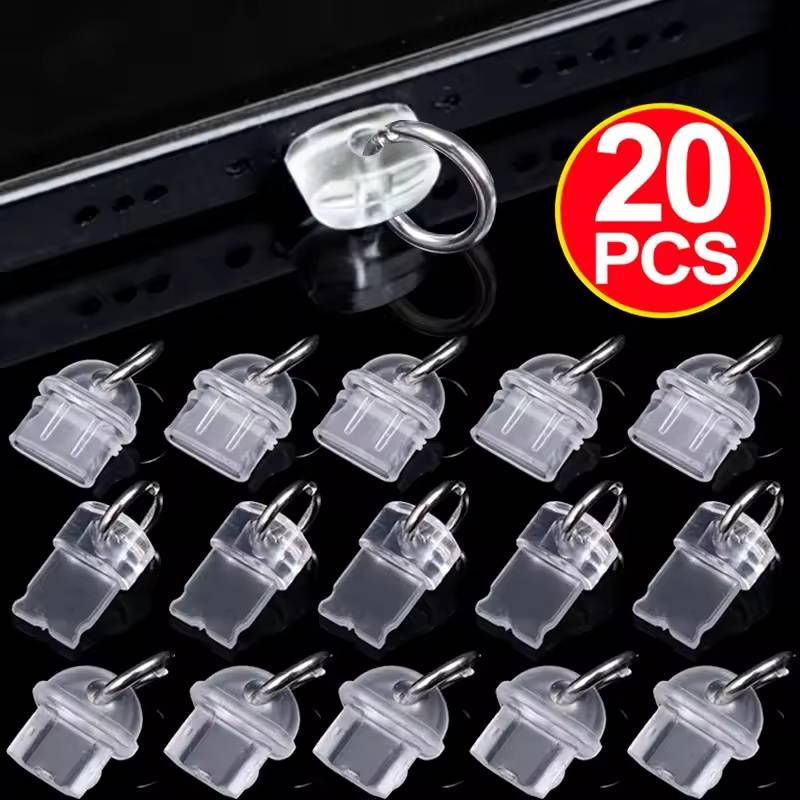 Transparent DIY Anti Dust Charge Port Dust Plugs for IOS 3.5MM Jack Type C Plug Cellphone USB Cover Cap For iPhone 17 16/Samsung