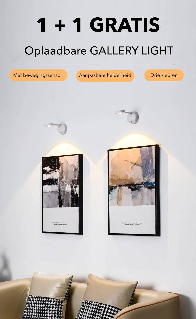 Galleri Ljus - Stilig trådlös uppladdningsbar vägglampa (1 + 1 gratis) - 1 + 1 gratis