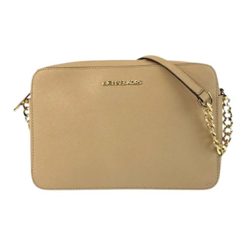 Michael Kors Pre-owned Pre-owned Læder Skuldertaske - Vintage - Dame - Beige - ONE SIZE - Uld