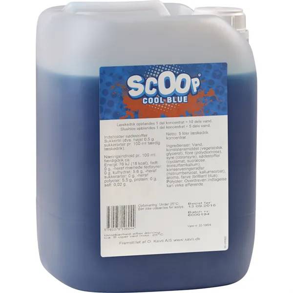 Læskedrik/Slush Ice, Scoop, Cool Blue sukkerfri, 5L